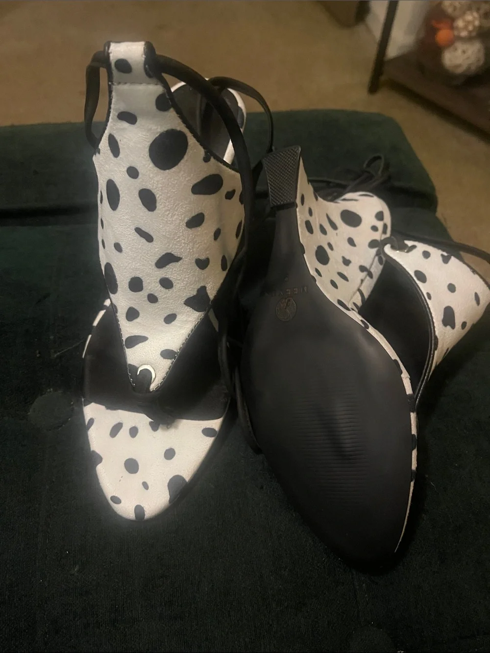 Dalmatian Print Black and White Women's Sandals